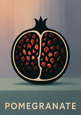 Pomegranate Still Life Illustration