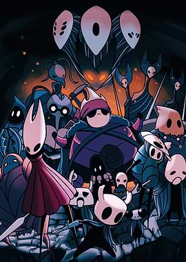 Hollow Knight characters group illustration