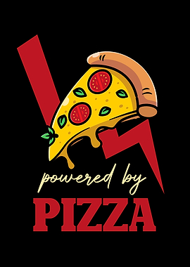 Powered by Pizza Slice Graphic
