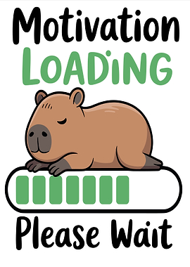 Funny Motivation Loading Capybara Cartoon