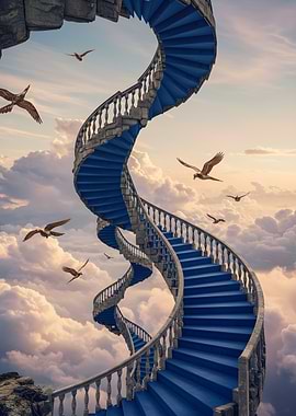 Blue Stairway to Heaven with Birds