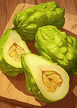 Chayote Squash Still Life