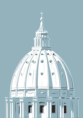 St. Peter's Basilica Dome Illustration