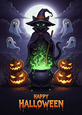 Halloween Cat Witch