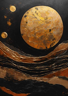 Golden Planets and Abstract Landscape Painting