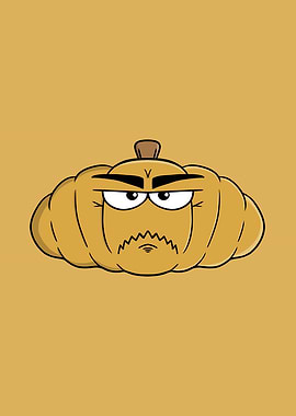 Grumpy Cartoon Pumpkin