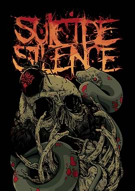 Suicide Silence Skull and Snake Artwork