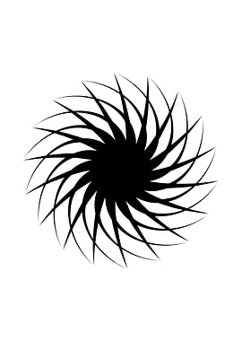 Abstract Black and White Floral Design