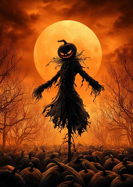Halloween Scarecrow Pumpkin Patch