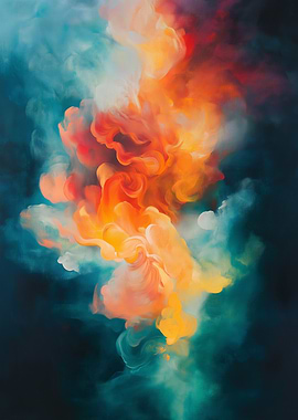 Abstract forms floating in space with a sense of weightlessness