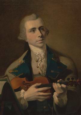 Man with Violin Portrait Painting