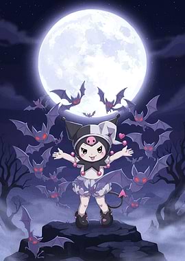 Kuromi and Bats Moonlight