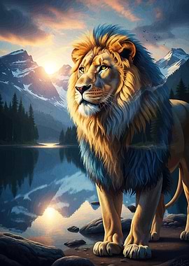 Lion Mountain Landscape Sunset