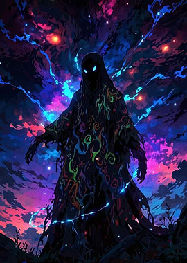 Mystic Figure in Cosmic Landscape