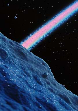 A cosmic meteor shower over an alien planet