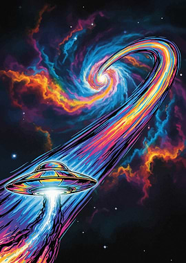 Psychedelic UFO in Space