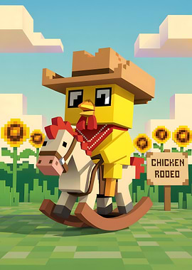 Chicken Rodeo Pixel Art