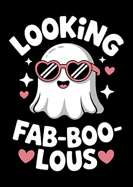 Fabulous Ghost Pun with Heart Sunglasses