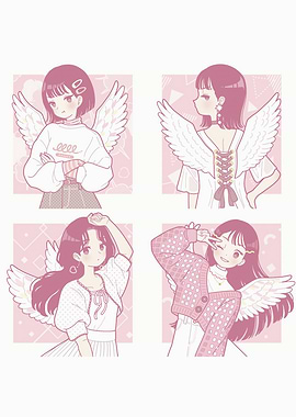 Anime Girls with Wings Collage