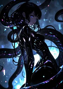 Anime Girl with Tentacles