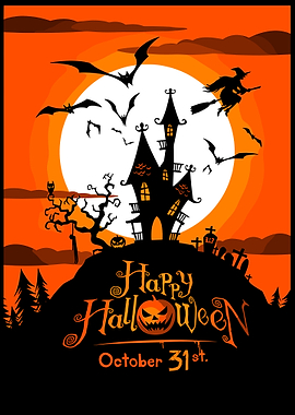 Happy Halloween Spooky Night Illustration