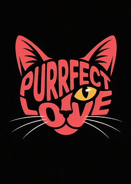 Purrfect Love Cat Graphic