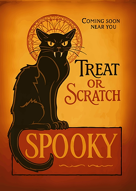 Halloween Black Cat Spooky Poster