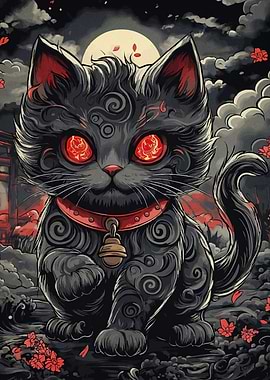 Mystical Cat Red Eyes