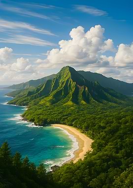 Tropical Island Paradise Landscape
