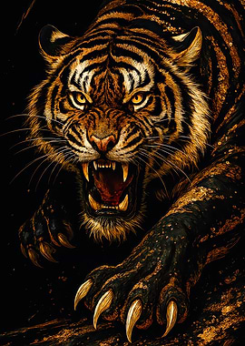 Golden Tiger Portrait