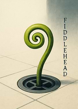 Fiddlehead Fern Growing from Shower Drain