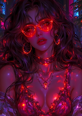 Neon Girl Portrait