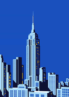 Empire State Building Art Deco Illustration