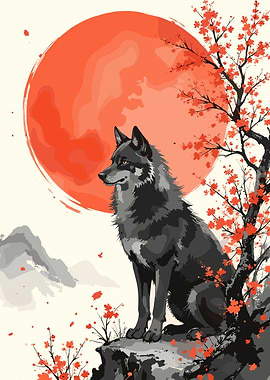 Wolf under the Red Moon