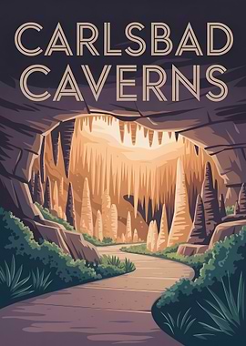 Carlsbad Caverns Travel Poster