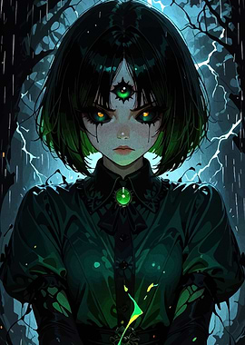 Mystical Girl with Third Eye