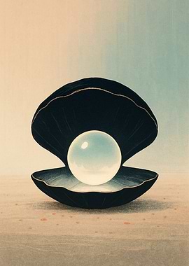 Oyster with Pearl Illustration