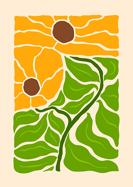 Abstract Sunflower Illustration