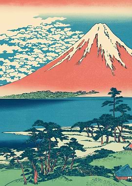 Mount Fuji Landscape Ukiyo-e Style Art