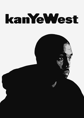 Kanye West Black and White Portrait