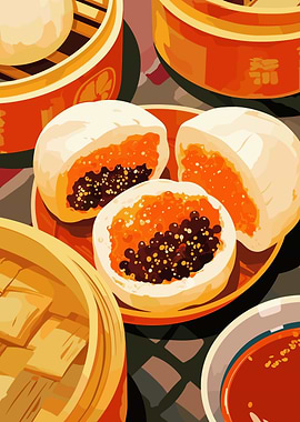 Delicious Asian Buns with Filling