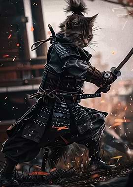 Samurai Cat Warrior