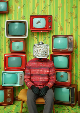 Television Popcorn – Surreal Retro TV Portrait