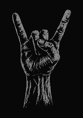 Rock On Hand Sign Illustration