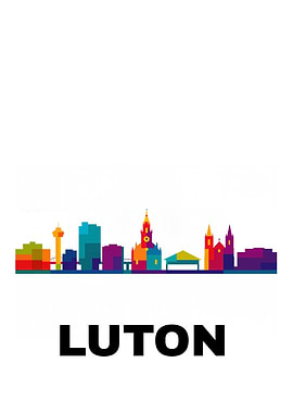 Luton Skyline Colorful Illustration