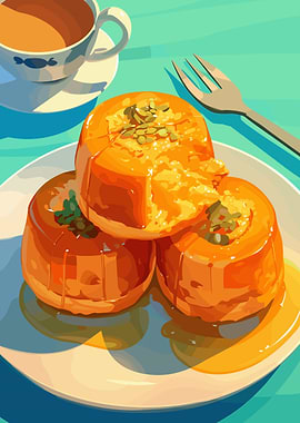 Delicious Stack of Orange Desserts