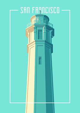 San Francisco Lighthouse Minimalist Art