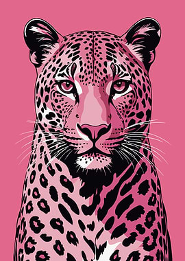 Pink Leopard Portrait