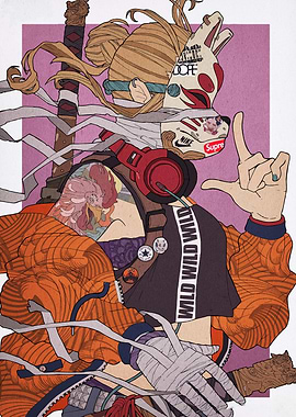 Urban Anime Character with Streetwear Style