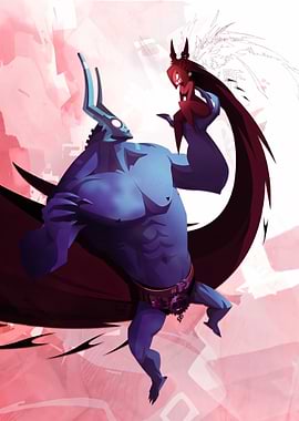 Dofus: Blue Demon and Red Angel Poster